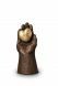 Petite Urne Funéraire en céramique bronze 'Coeur dans la main'