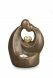 Petite Urne Funéraire en Céramique bronze 'Confort Apaisant' avec bougeoir | bronze et gris argent