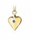 Pendentif cendre en or 14 carat 'Cœur' avec saphir