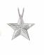 Bijou Cendres Pendentif en Argent 'Etoile' avec Diamants 0.13 CRT (Avec Collier 42CM)