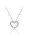 Pendentif mémoire cœur en argent avec zirconium et chaîne