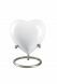 Petite urne funéraire coeur 'Embrace' blanc brillant (avec support)