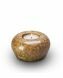 Petite Urne Funéraire en Céramique avec Bougeoir 'Corail Ocre'