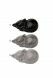 Urne-chat 'Chat dormant' noir/gris