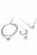 Parure de bijoux funéraires en acier inoxydable avec cœur - bracelet, bague & collier