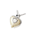 Pendentif cendres « Cœur » avec accents d'or | argent (925)