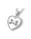 Bijou pendentif cinéraire en argent (925) « Cœur » avec os pour chien