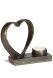 Sculpture d'Art Funéraire « Cœur avec Bougeoir » en bronze
