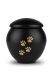 Urne-animal noir avec impression de pattes or
