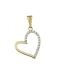 Pendentif mémoire en 14 carat or jaune « Cœur » avec zirconium pierre