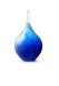 Mini-urne en verre cristal « Memorie » goutte blue mixed opaque