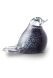 Mini-urne en verre cristal « Oiseau » black-white melange