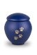 Urne-animal bleu avec impression de pattes or