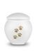 Urne-animal blanc avec impression de pattes or