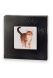 Urne pour animal avec cadre photo 'Quadro Zampa', cœurs et empreintes de pattes - noir