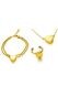 Parure de bijoux funéraires en acier inoxydable doré avec cœur - bracelet, bague & collier