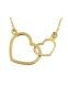 Collier symbole « Deux Cœurs un Amour » en 14 carats or jaune