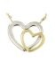 Collier symbole « Deux cœurs » en 14 carats or bicolore