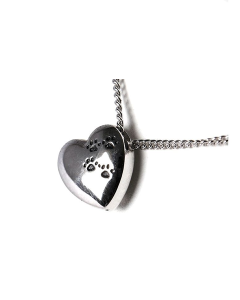Pendentif funéraire « Cœur avec empreintes de pattes » argent (925)