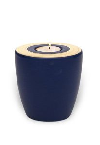 Mini urne pour cendres « Luna » avec bougeoir Saphir or