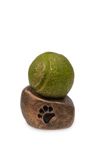 Urne-animal « Balle de tennis et empreinte de patte »