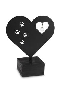 Urne animaux « Cœur avec pattes de chien » avec pendentif en verre