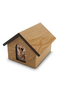Petite urne « Maison commémorative » en bois MDF motif naturel