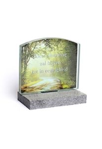 Plaque commémorative en verre avec image personelle