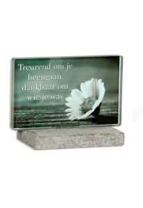 Plaque commémorative en verre avec image personelle