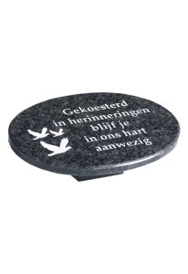 Plaque commémorative ovale « Trois oiseaux »