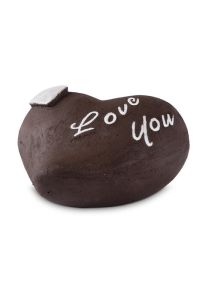 Plaque funéraire cœur noir « Love you »