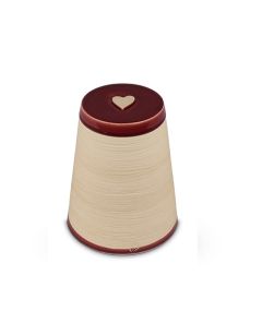 Mini-urne funéraire « Koniko » avec cœur Bordeaux rouge