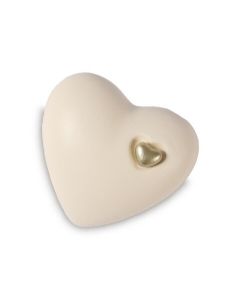 Mini-urne « Toujours dans nos cœurs » beige