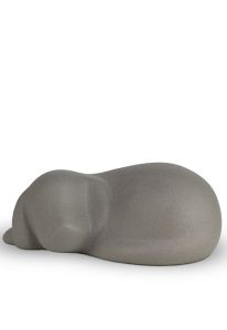 Urne-chien « Chien couché » gris