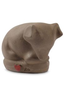 Urne pour les cendres d'un chien en céramique faite à la main avec cœur – anthracite