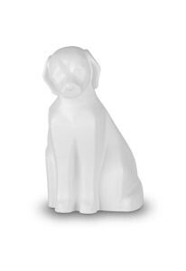 Urne pour chien en céramique blanc satiné