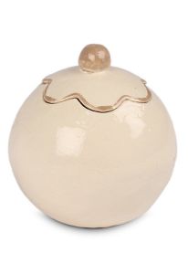 Mini urne funéraire en céramique « Fleur » blanc antique