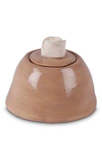 Petite urne funéraire en céramique « Rose » café brun