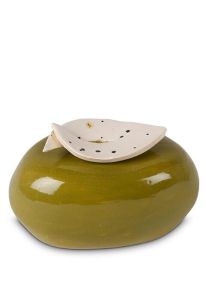 Mini urne funéraire en céramique « Lis » khaki