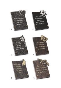 Plaque funéraire avec différents motifs