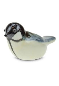 Mini-urne en céramique « Oiseau » noir/jaune