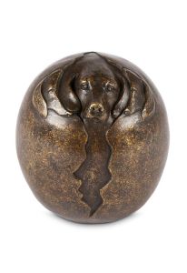Mini-urne en bronze chien « Toujours avec moi »