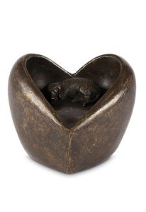 Mini-urne en bronze chien « Toujours dans mon cœur »