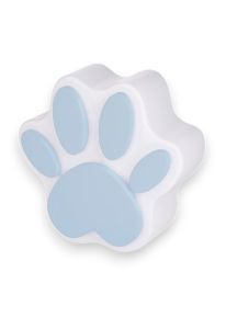 Urne pour animal 'Impronta' avec empreinte de patte bleue
