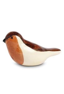 Mini-urne en céramique « Robin » couleur brun rouille