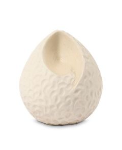 Mini urne funéraire en céramique en forme de goutte « Ohm » – blanc