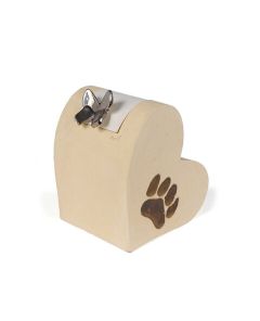Urne-animal cœur avec empreinte de patte « Papillon »