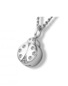 Pendentif memoire argent (925) « Coccinelle »