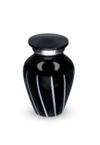 Petite urne funéraire en aluminium 'Embrace' aspect bois noir