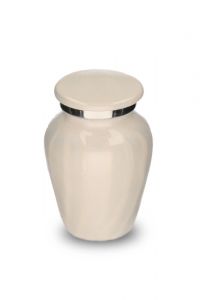 Petite urne cinéraire 'Elegance' blanc aspect nacré